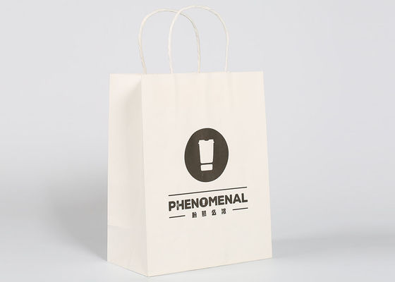 Sacos brancos da embalagem do grande papel, sacos impressos do presente para a embalagem do vestuário do presente