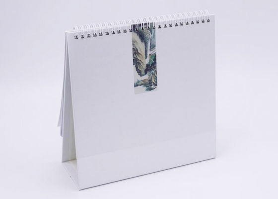 Calendário de mesa de papel com tampa plástica transparente, calendários de mesa do negócio 300gsm