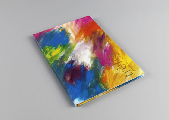 Livro encadernado artístico colorido caderno alinhado com carimbo quente da folha do ouro