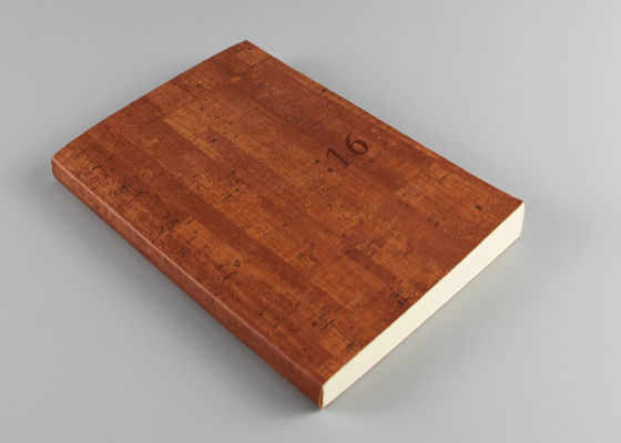 Caderno feito sob encomenda da capa dura do revestimento de Debossed, caderno alinhado capa dura de Brown
