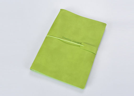 Correias elásticas multi caderno sujeito pequeno, caderno da tampa de cartão do verde de grama