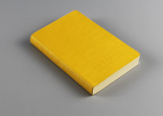 Papel de arte matte reciclado da tampa macia de Debossed caderno amarelo para o memorando diário