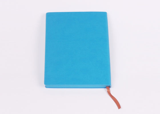 O plutônio cobre a luz - caderno azul da tampa macia com a faixa da borda e da barriga da cor