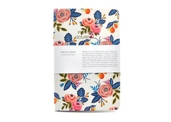 Caderno lustroso da tampa macia/caderno do planejador com testes padrões floridos bonitos