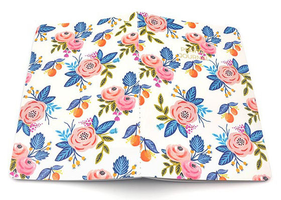 Caderno lustroso da tampa macia/caderno do planejador com testes padrões floridos bonitos