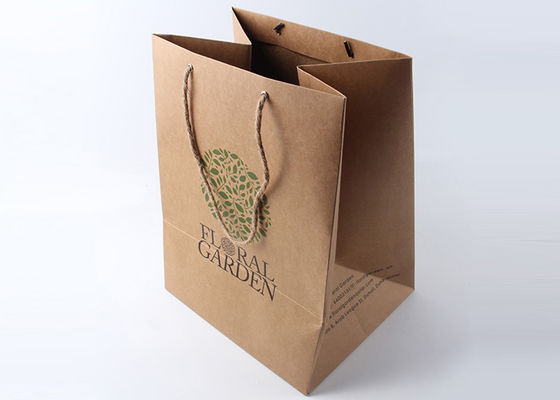Sacos de compras decorativos duráveis do retalho do costume, sacos de papel amigáveis maiorias de Eco