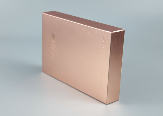 Planície reusável material de empacotamento impresso do papel de embalagem das caixas com ouro Debossing